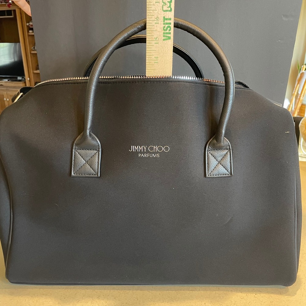 Jimmy Choo Parfums Tote Bag Black Neoprene Travel Weekend Gym Carry-On - Picture 16 of 16